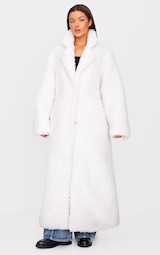 Cream Plush Borg Maxi Coat