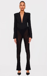 Black Woven Binding Detail Tailored Jumpsuit