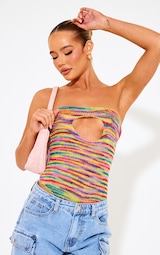 Multi Stripe Open Knit Bodysuit