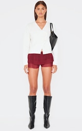  Burgundy Mesh Rara Bloomer Shorts