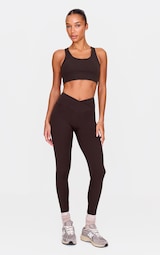 Espresso Sculpt Wrap Waist Gym Leggings