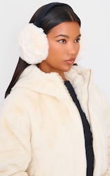 Cream Oversized Fluffy Ear Muffs