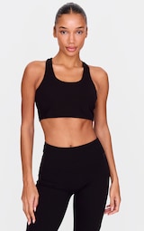 Black Sculpt Double Layer Padded Sports Bra