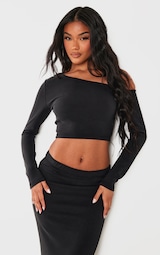 Black Premium Soft Touch Long Sleeve Top