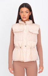 Stone Pocket Front Toggle Waist Pocket Detail Gilet