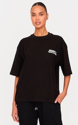 Black Studio Embroidered Cotton Boxy T Shirt