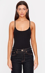 Black Slinky Strappy Bodysuit