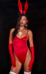 Red Satin Underwired Lingerie Bodysuit