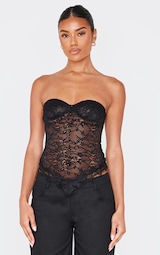 Black Lace Bandeau Corset