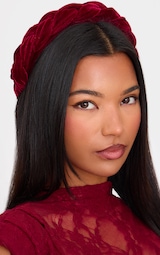 Burgundy Velvet Twist Headband