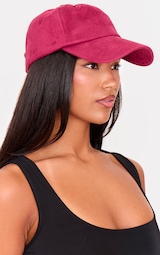 Burgundy Faux Suede Cap