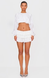 White Tinsel Velvet Rara Mini Skort