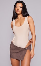 Stone Basic Slinky Scoop Neck Bodysuit