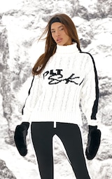 PRETTYLITTLETHING SKI Monochrome Jacquard Oversized Jumper