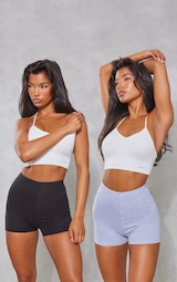 Black and Grey Jersey 2 Pack Hot Pants