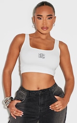 Shape White Logo Crop Top