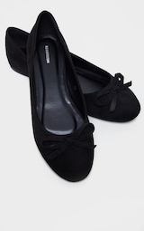 Black Wide Fit Round Toe Ballet Shoes