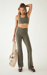 Olive Sculpt Wrap Waist Yoga Pants