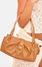 Tan Pu Baguette Buckle Shoulder Bag