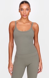 Olive Sculpt Strappy Gym Vest