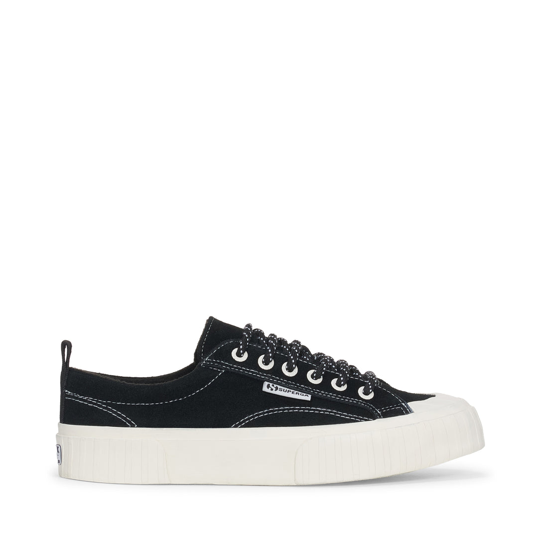 Schwarze Unisex-Sneaker mit niedrigem Schnitt und Obermaterial aus Wildleder 01