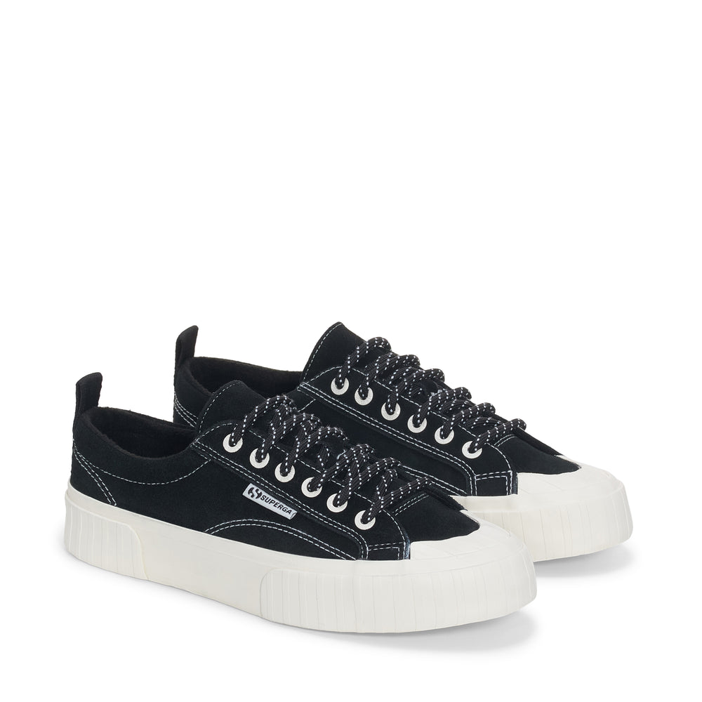 Schwarze Unisex-Sneaker mit niedrigem Schnitt und Obermaterial aus Wildleder 02