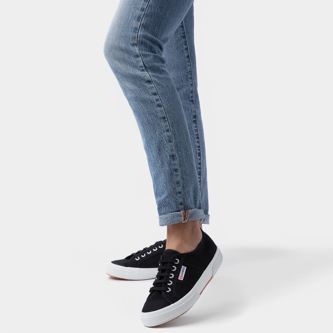 Klassische schwarze Unisex-Sneaker mit Obermaterial aus Baumwolle main