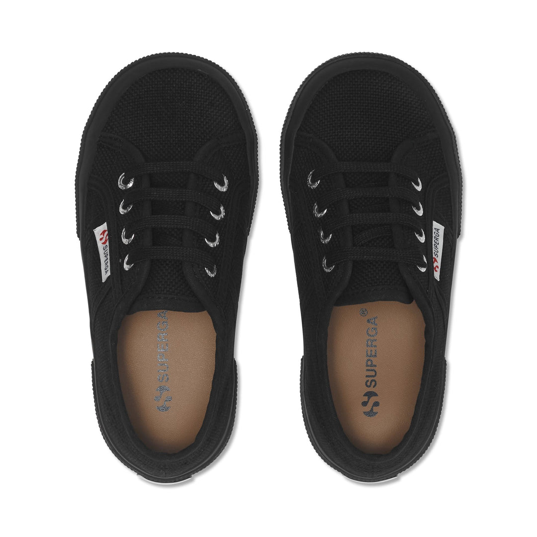 Klassische, komplett schwarze Kinder-Sneaker mit Obermaterial aus Baumwolle main
