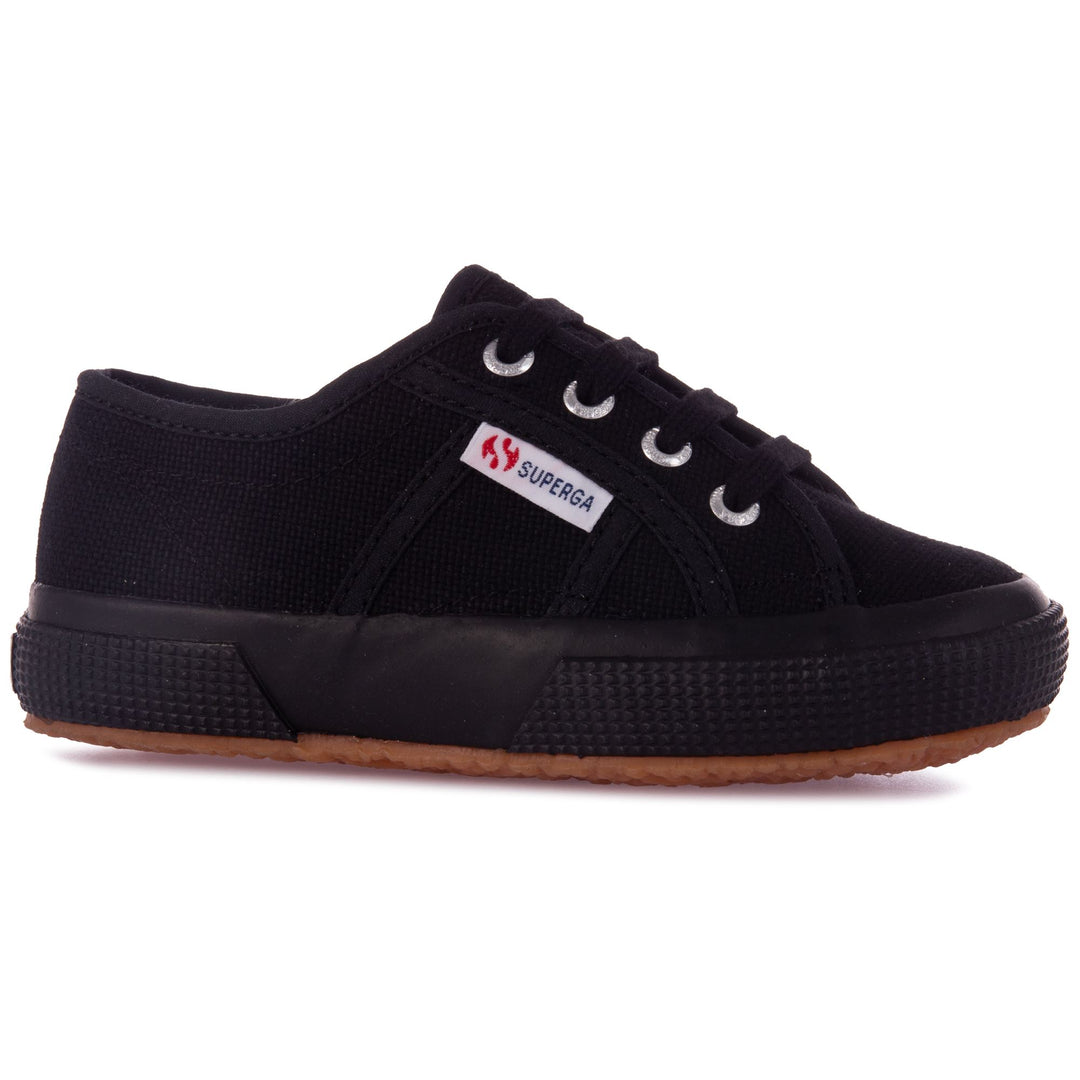Klassische, komplett schwarze Kinder-Sneaker mit Obermaterial aus Baumwolle main