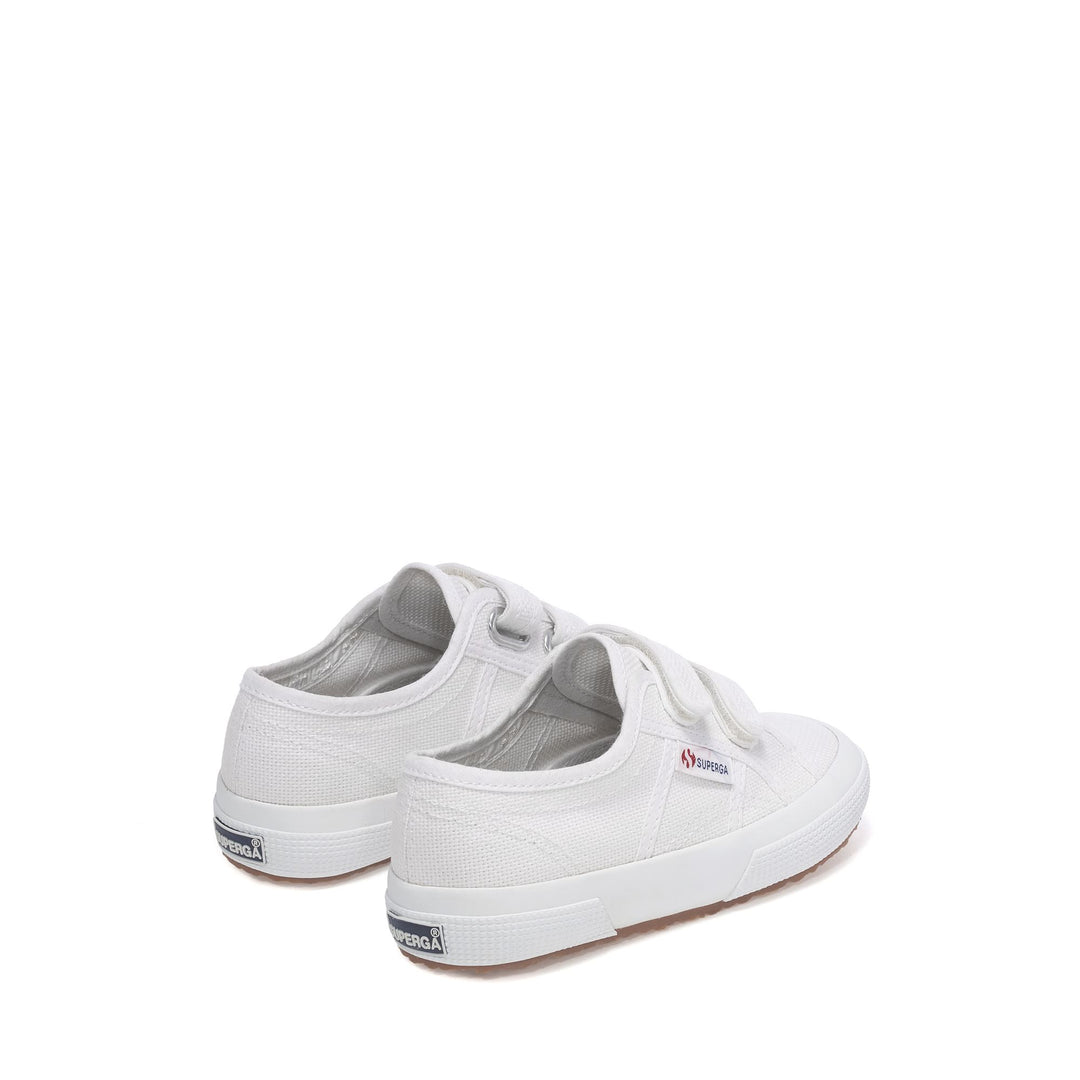 Klassische weiße Kinder-Sneaker mit Obermaterial aus Baumwolle main