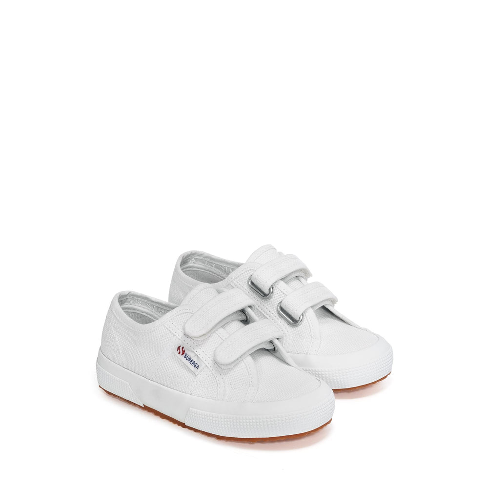Klassische weiße Kinder-Sneaker mit Obermaterial aus Baumwolle 02