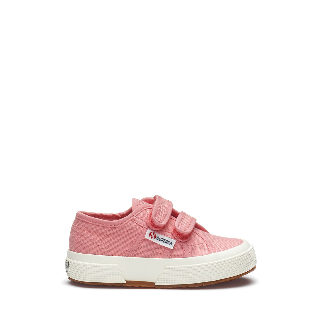 Klassische rosa Kinder-Sneaker mit Obermaterial aus Baumwolle 01