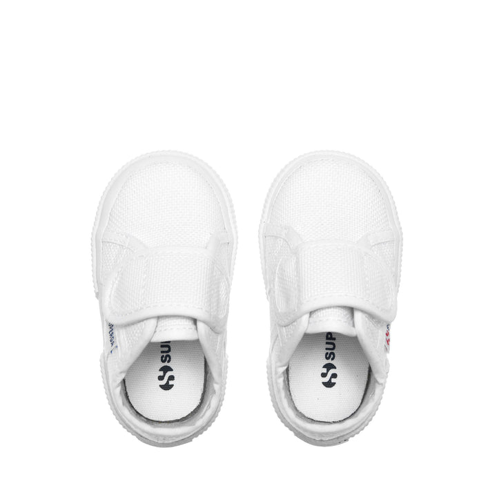 Weiße Kinder-Sneaker mit Obermaterial aus Baumwolle 4