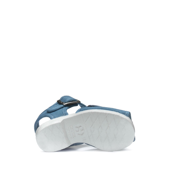 Blaue Kindersandalen mit Obermaterial aus Baumwolle 5