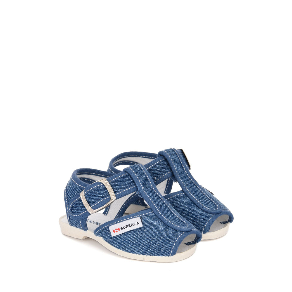 Graue Sandalen für Kinder mit Obermaterial aus Baumwolle 02