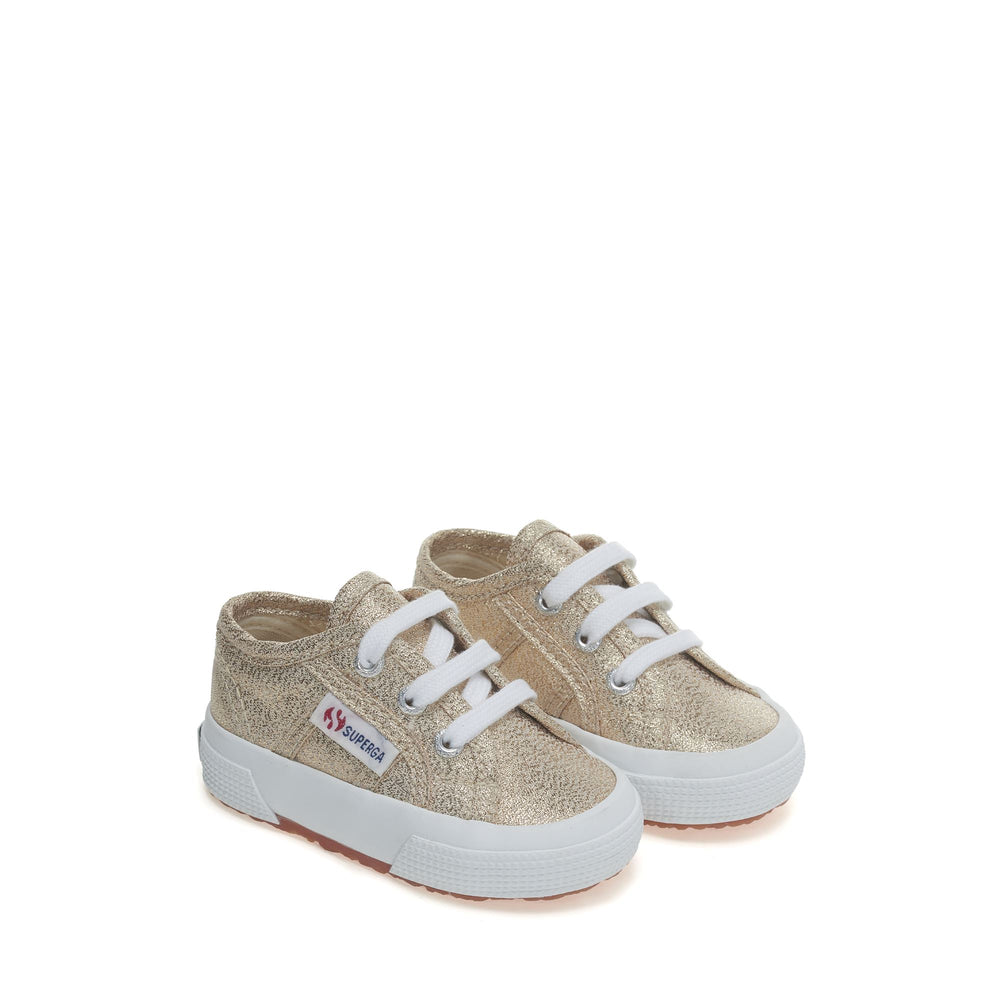 Klassische gelbe Mädchen-Sneaker mit Obermaterial aus Lamé 02