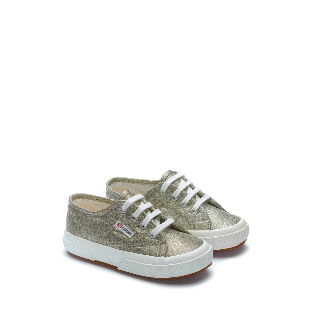 Platinfarbene Sneakers für Mädchen mit Obermaterial aus Baumwolle 02