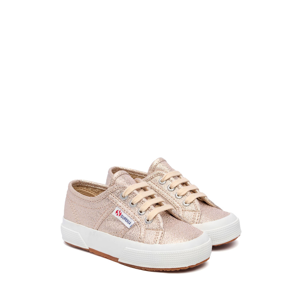 Klassische hellgoldene Mädchen-Sneaker mit Obermaterial aus Baumwolle 02