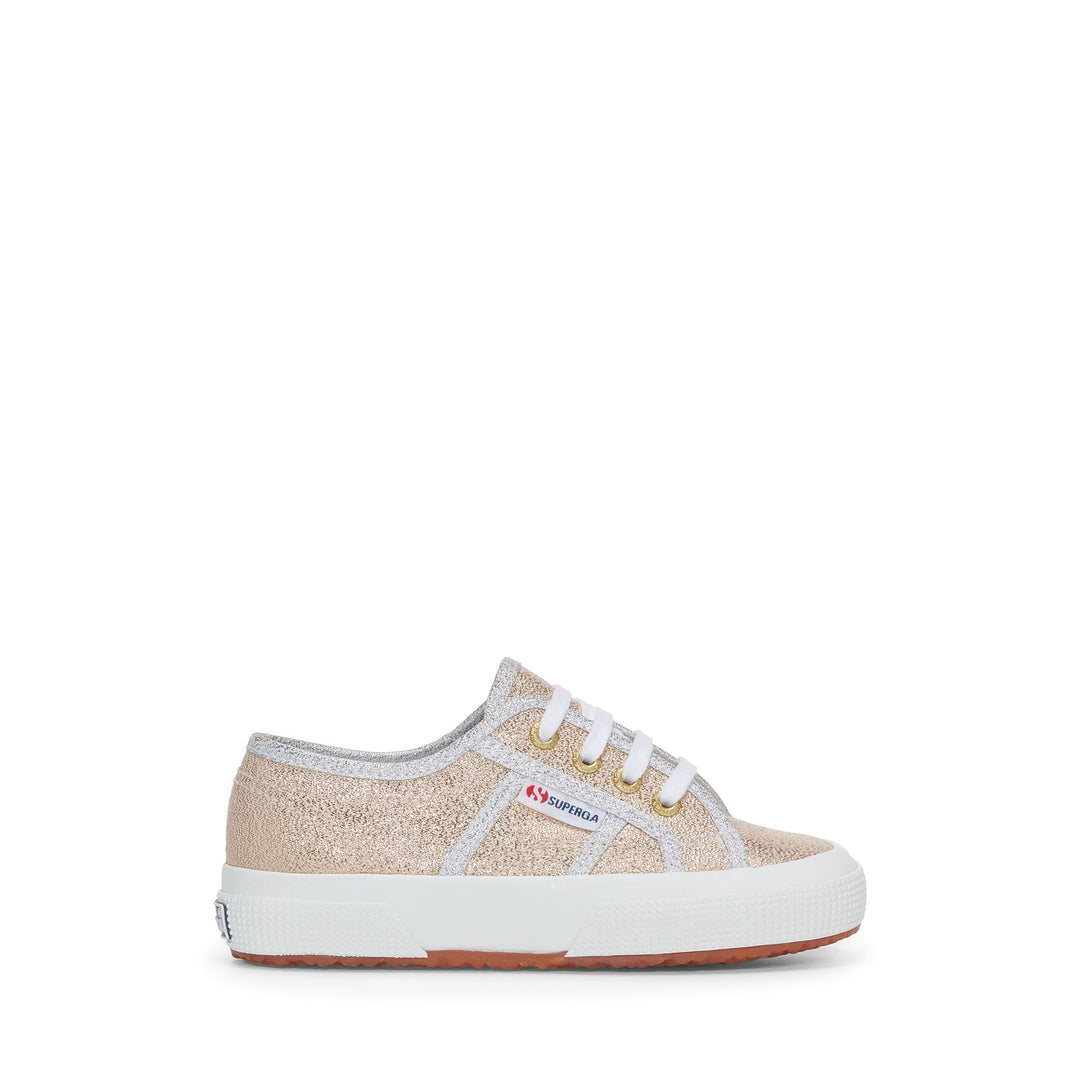 Klassische goldene Mädchen-Sneaker mit Obermaterial aus Lamé 01