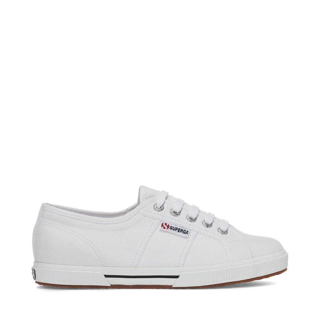 Weiße Low Cut-Sneakers mit Baumwollobermaterial 01