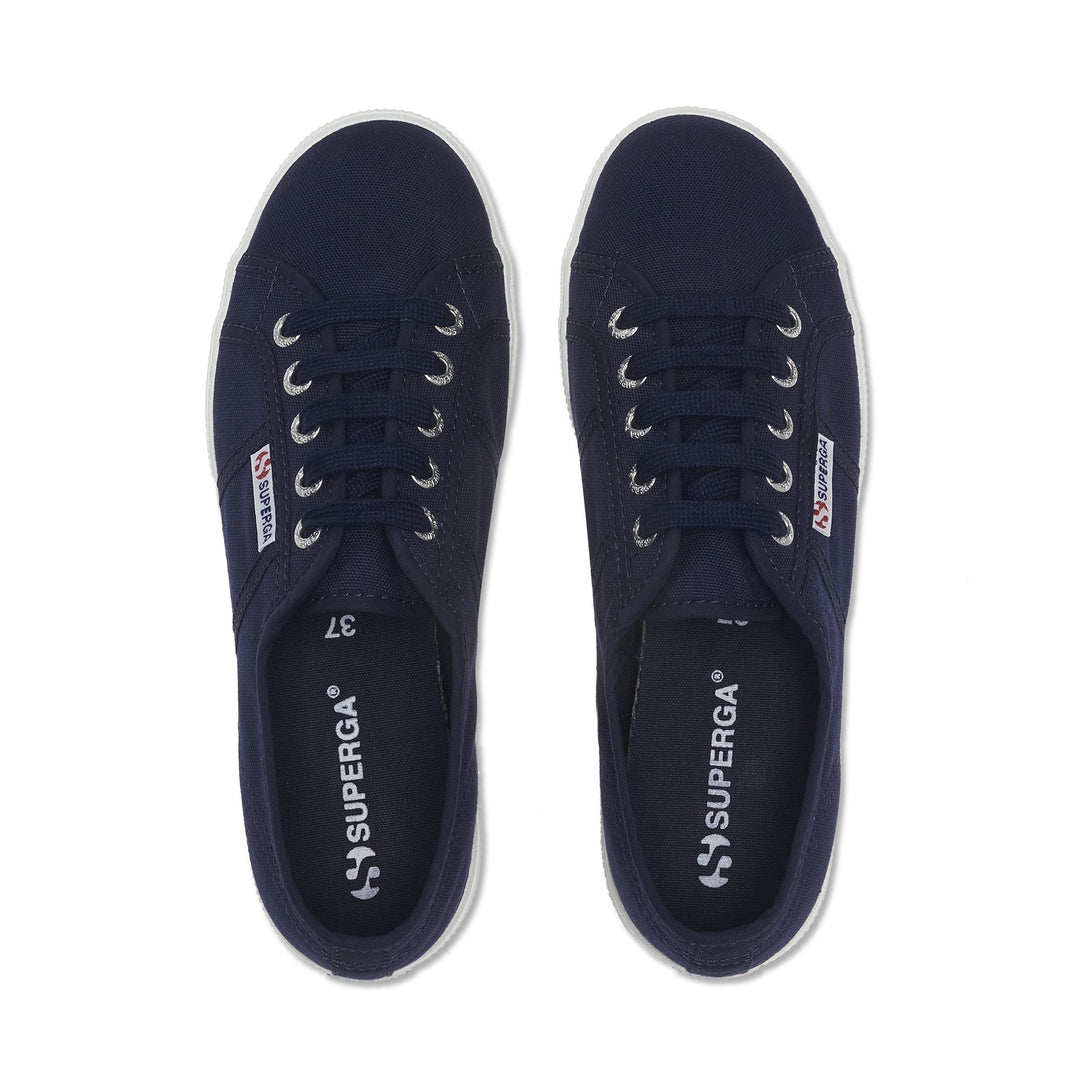 Blaue Low Cut Sneakers mit Obermaterial aus Baumwolle main