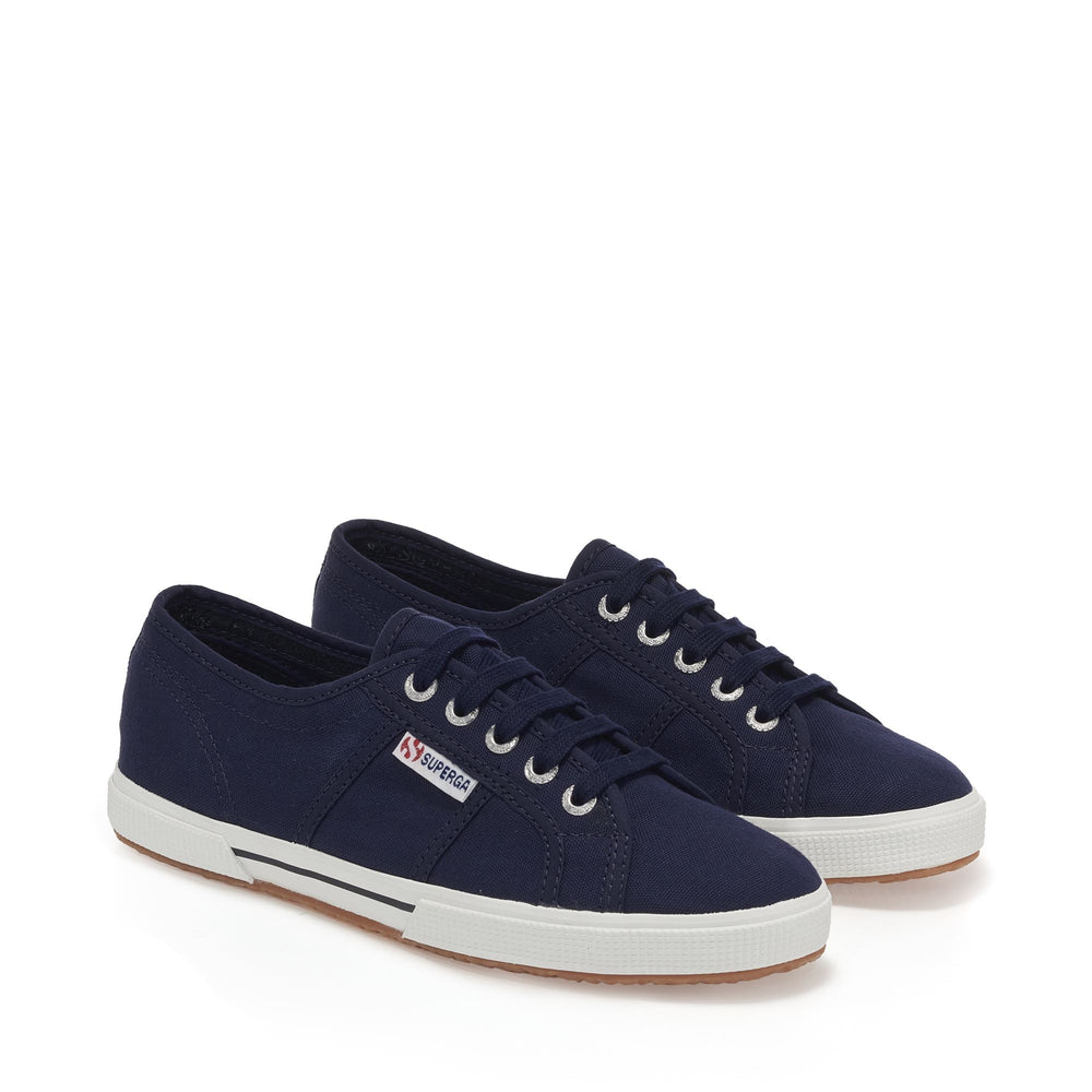 Blaue Low Cut Sneakers mit Obermaterial aus Baumwolle 02