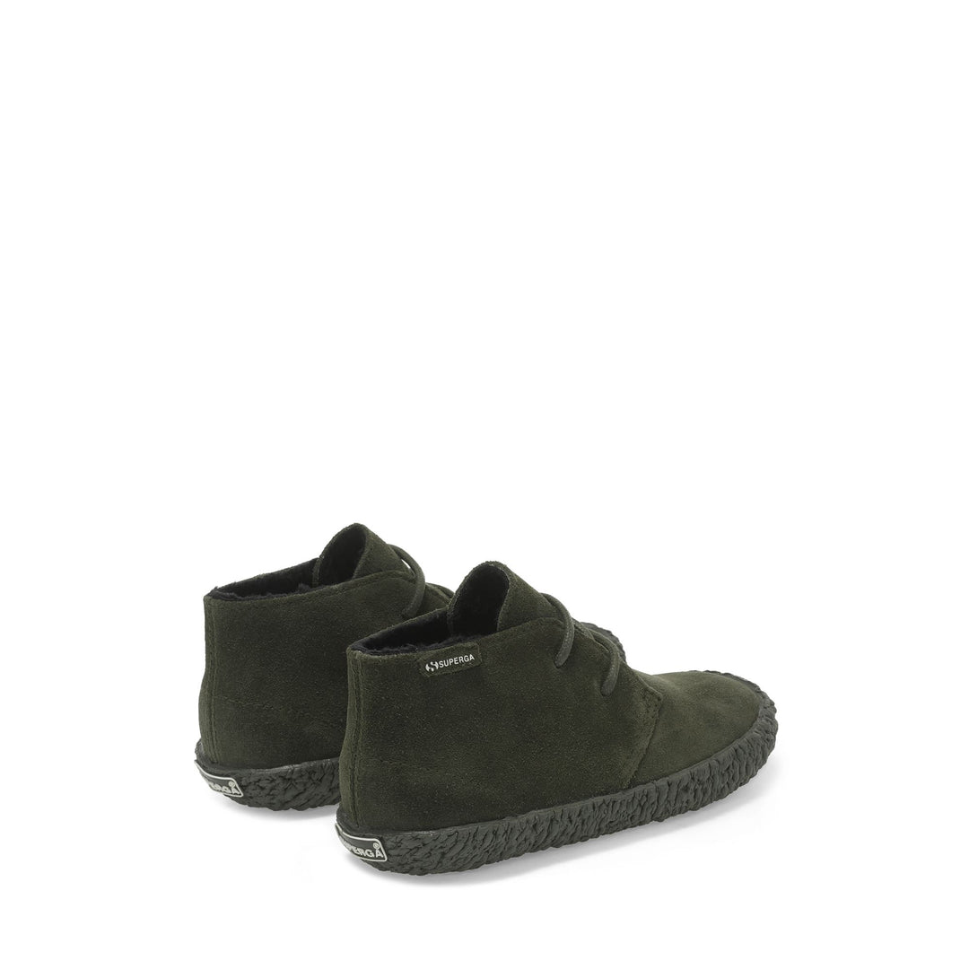 Grüne Stiefeletten für Jungen mit Obermaterial aus Wildleder in Militärgrün main