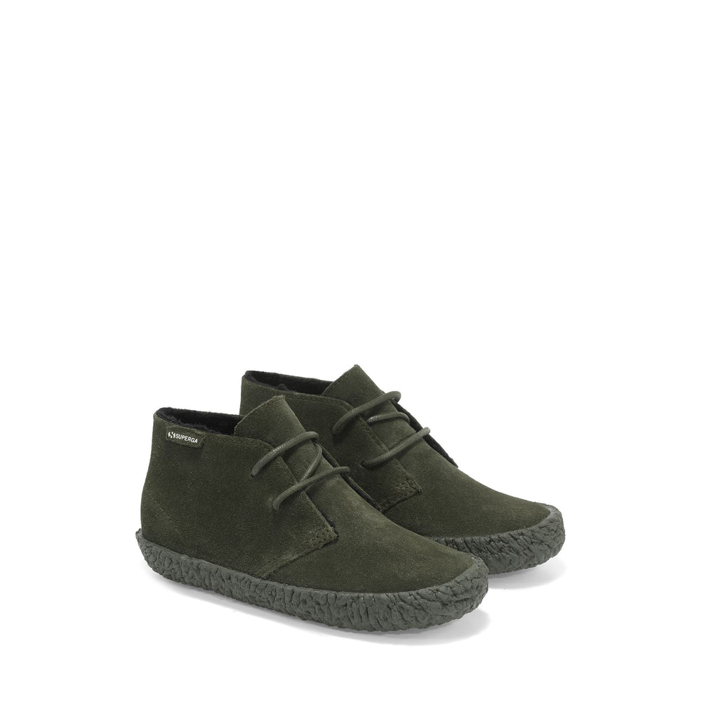 Grüne Stiefeletten für Jungen mit Obermaterial aus Wildleder in Militärgrün 02