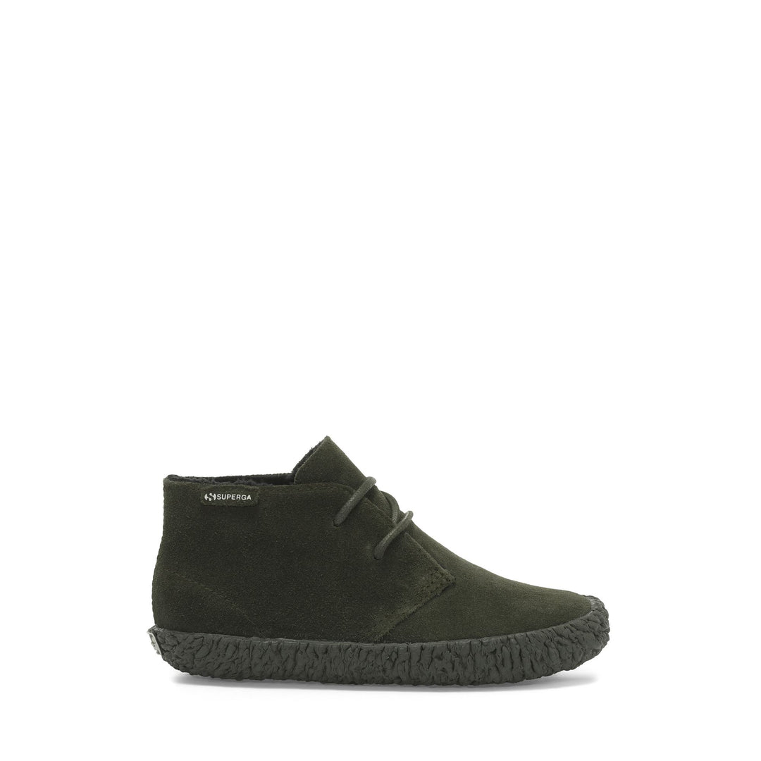 Grüne Stiefeletten für Jungen mit Obermaterial aus Wildleder in Militärgrün 01