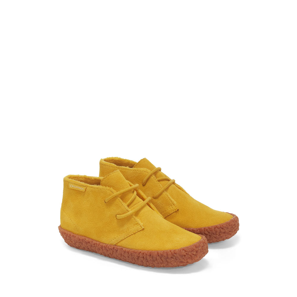 Gelbe Stiefeletten für Jungen mit Obermaterial aus Wildleder 02