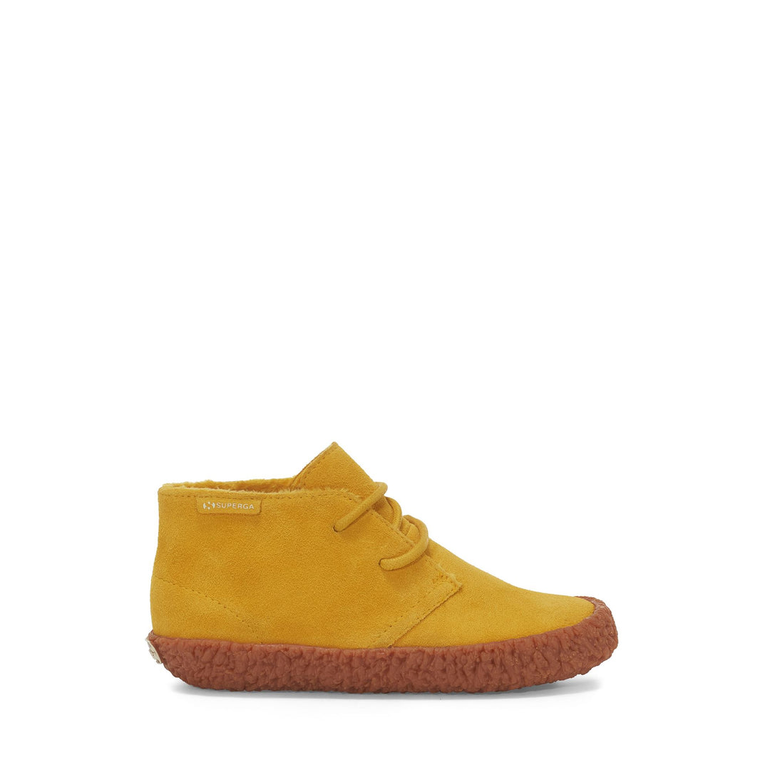 Gelbe Stiefeletten für Jungen mit Obermaterial aus Wildleder 01