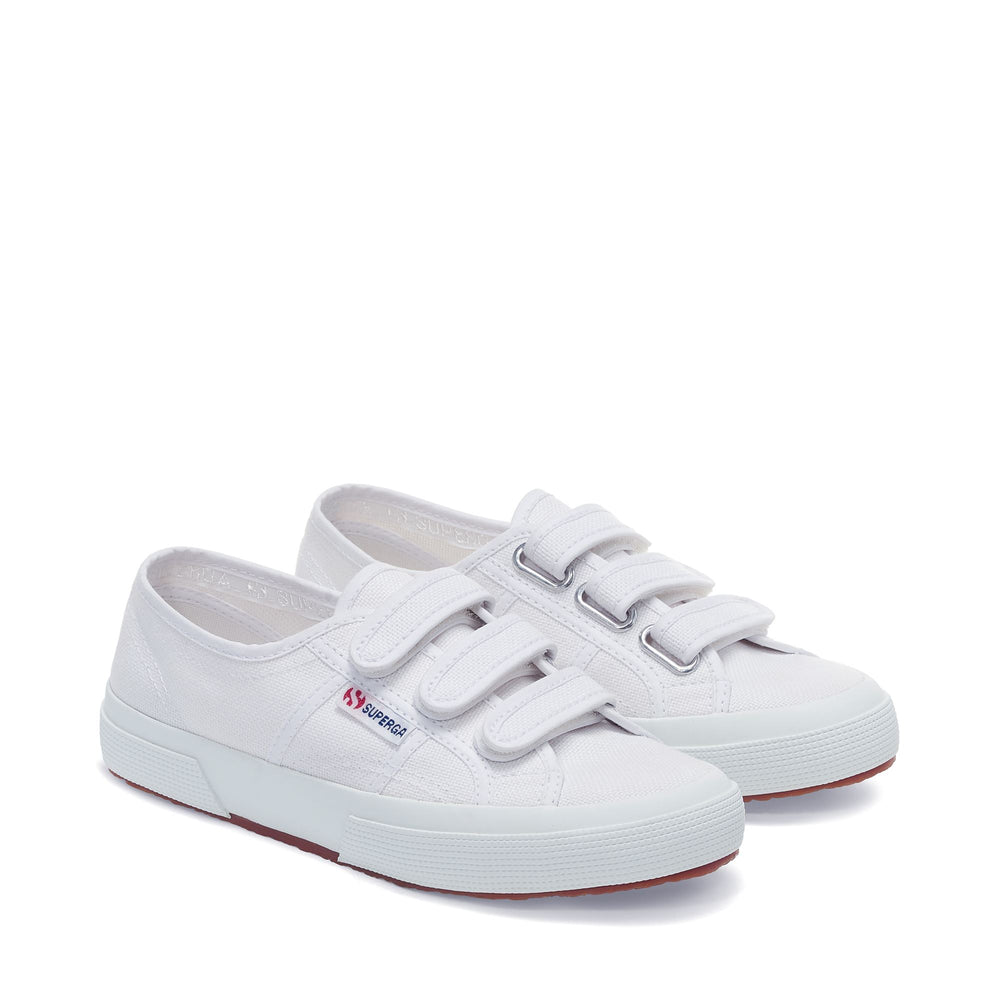 Sneakers bianche unisex con tomaia in cotone 02