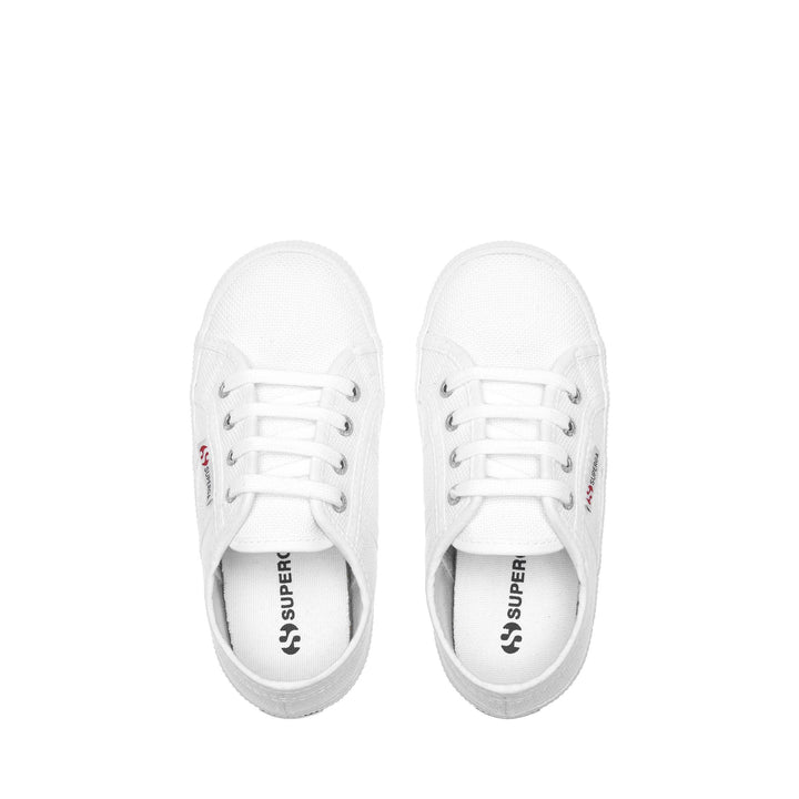 Weiße Kinder-Sneaker mit Obermaterial aus Baumwolle 4