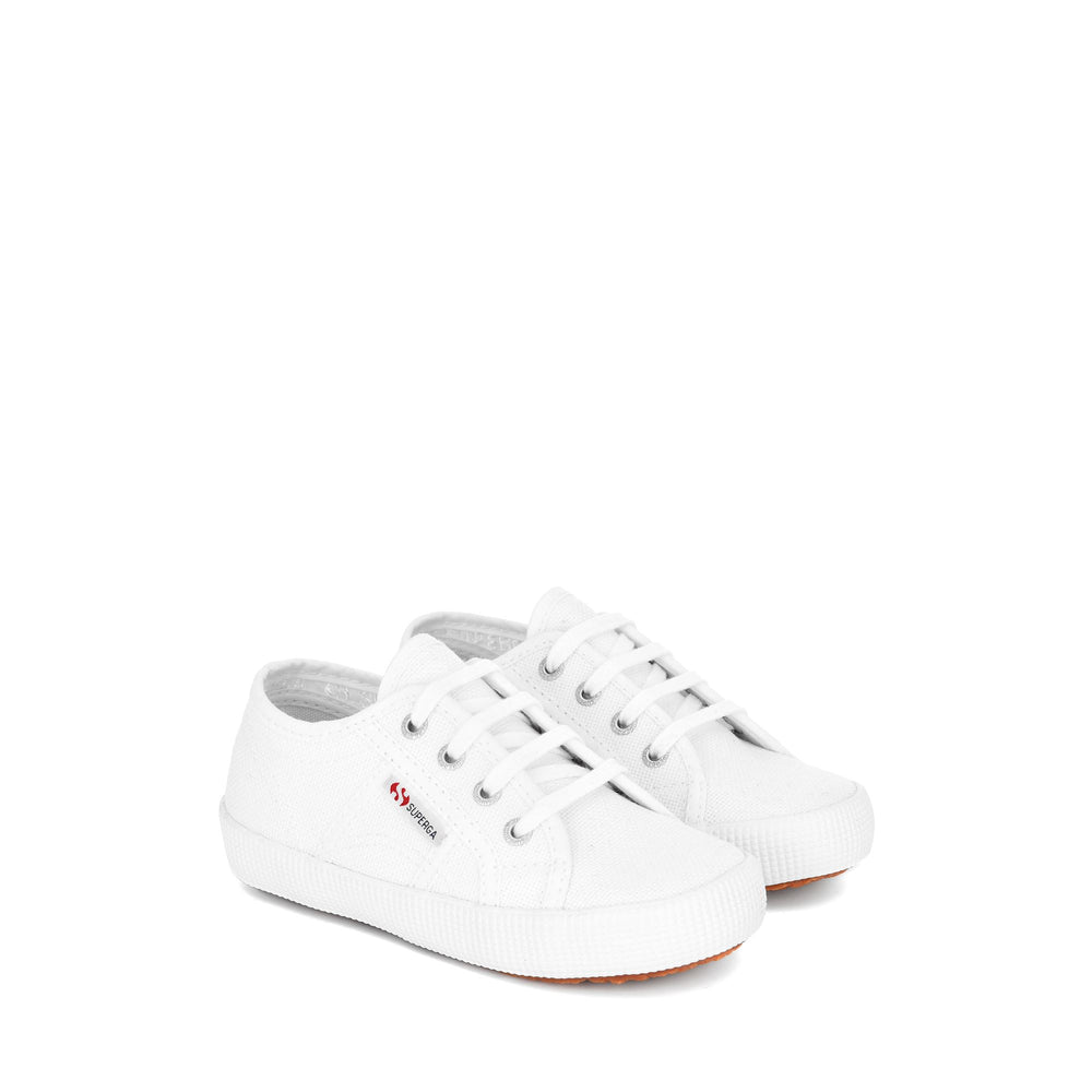 Weiße Kinder-Sneaker mit Obermaterial aus Baumwolle 02